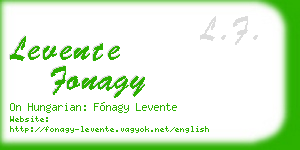 levente fonagy business card